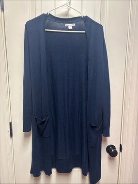Amazon Essentials Women's Long Open-Front Cardigan - Navy Blue size M